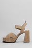 Melany Sandals In Beige Suede