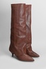 High Heels Boots In Leather Color Leather