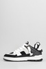 Area Patchwork Sneakers In Black Leather And Fabric