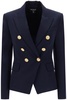 Double breasted wool twill blazer
