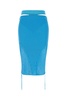 Turquoise Stretch Viscose Blend Skirt