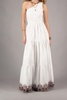 Leonor In White Cotton With Cut-out Flowers