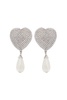 Heart Crystals And Pearl Earrings