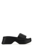 SANDAL WITH LEATHER LOGO AND PLATFORM