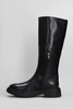 Mandeville Low Heels Boots In Black Leather