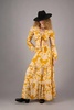 Susie In Flowered Ochre Cotton