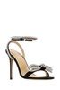 Black Satin Double Bow Sandals