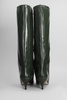 High Heels Boots In Green Leather