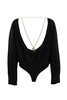 Jacquard Satin Body Shirt With Necklace