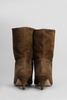 High Heels Ankle Boots In Brown Suede