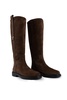 Suede Boot And Metal Logo