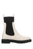 Salvatore Ferragamo Women Ivory Leather Rook Ankle Boots
