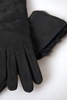 Dolce & Gabbana Black Leather Fur Elbow Length Gloves