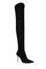 Moneta monogram mesh over-the-knee boots
