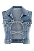 Embellished denim vest