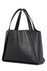 Black Tote Bag With Perforated Logo In Faux Leather Woman