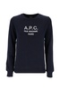 Blue Tina Sweatshirt In Fleece Cotton With Logo Embroidery To The Chest A.P.C. Woman