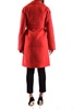 Red Belted Wool Blend Coat