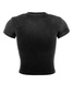 Black stretch terry fabric t-shirt