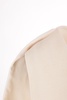 Cream Tricotin Wool and Cupro Jacket with V-Neck