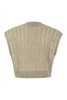 Brunello Cucinelli Dazzling Ribbed Net Knitted T-Shirt In Linen