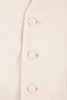 Cream Tricotin Wool and Cupro Jacket with V-Neck