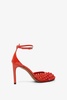 Studded mesh and leather pumps