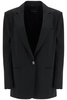 women's blazer in poliestere e lana  oversize monopetto con scollo a v
