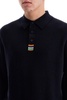 merino wool polo-style pullover sweater