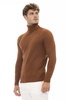 Alpha studio Brown Alpaca Leather Sweater