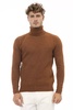 Alpha studio Brown Alpaca Leather Sweater