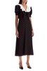Polka-dot lace-trimmed silk midi dress
