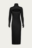 brielle knit midi dress in noir
