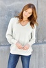 full size v-neck lantern sleeve blouse