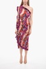 floral patterned dinas patch one-shoulder dress
