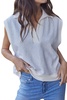 knit striped collar pullover vest in black/cream