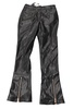saya zipper flared pants in black faux leather