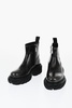 leather motor booties with embossed chunky sole
