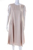 womens shoulder lacing dress dusty rose