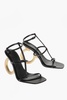leather elina sandals with statement heel 11cm