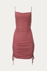 ruched lurex stretch-jersey mini dress in scarlet