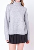 turtleneck long sleeve sweater in grey