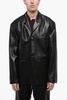 center vent faux leather sanco blazer
