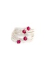marcia wire wrap ring with ruby swarovski crystals