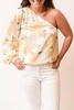 lenore floral top in yellow floral