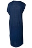 stretch linen boatneck sheath dress in blue taormina