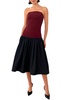valencia dress in burgundy/black