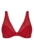 women's padded demi cup bra in rouge cherry