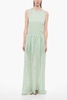 silk halterneck dress with lurex stars and front slit