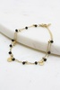 gold and black crystal layered bracelet with gold accents